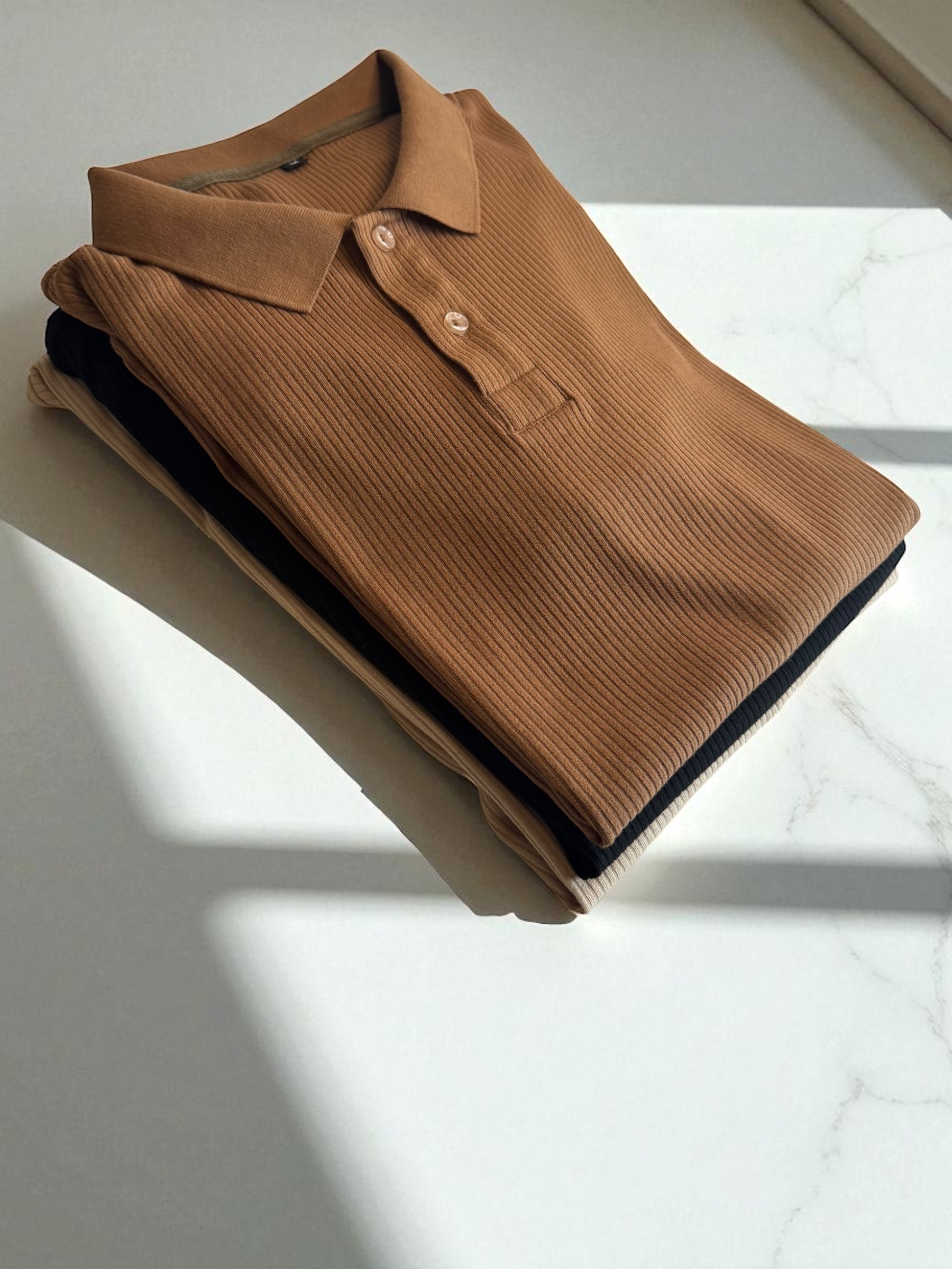 Short Sleeve Polo - Brown