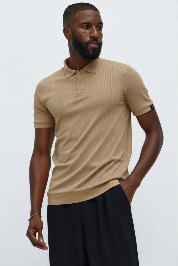 Short Sleeve Polo - Beige