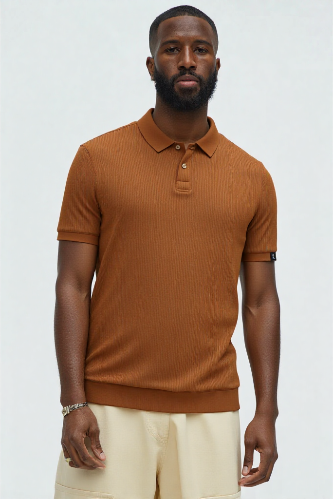 Short Sleeve Polo - Brown