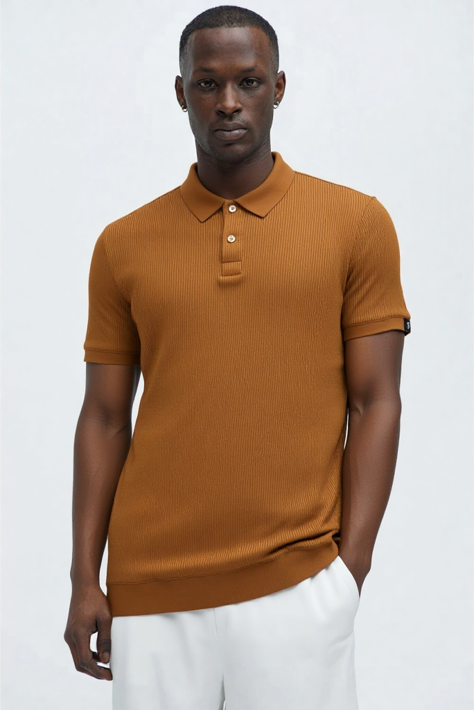 Short Sleeve Polo - Brown