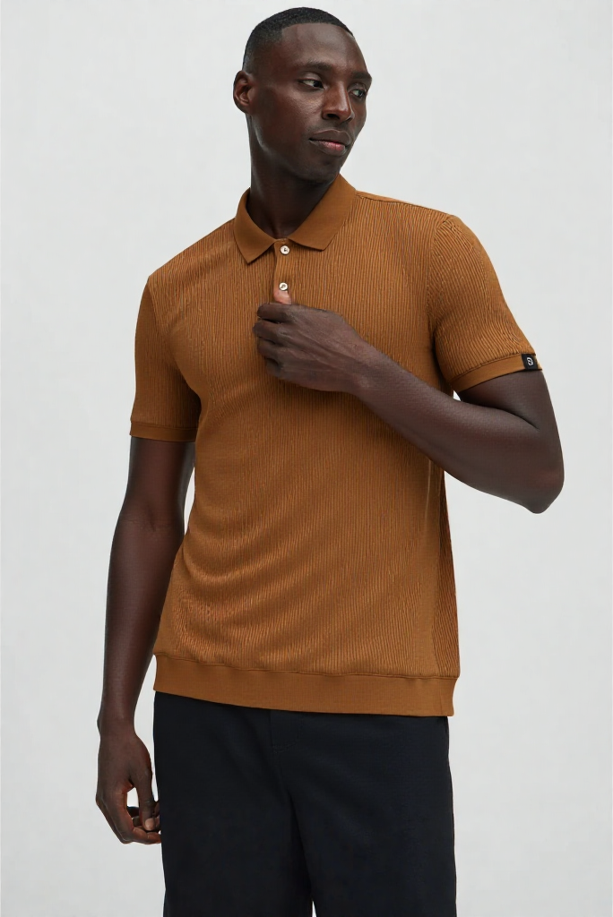 Short Sleeve Polo - Brown