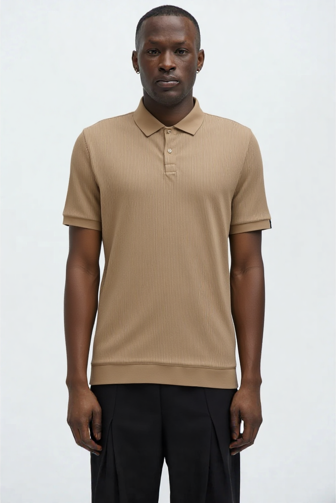 Short Sleeve Polo - Beige
