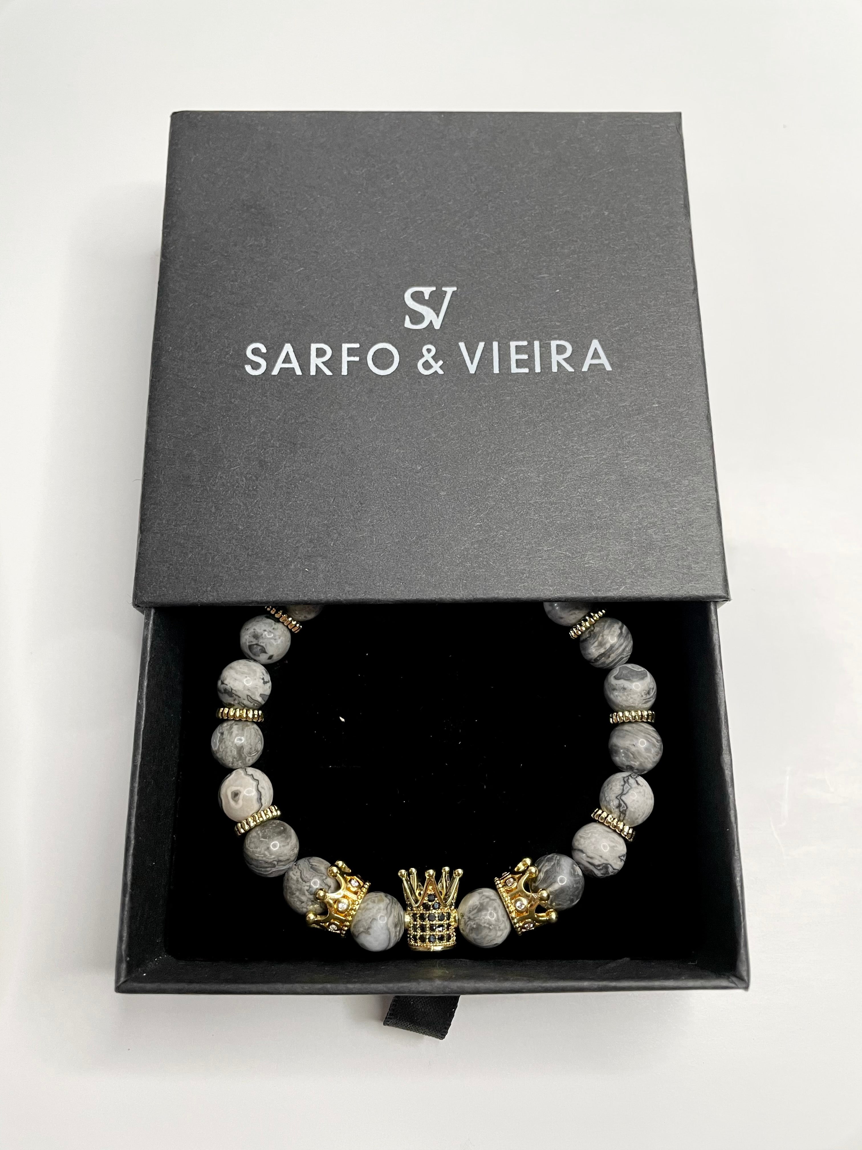 King Crown Bracelet- Space Grey Marble - Sarfo & Vieira