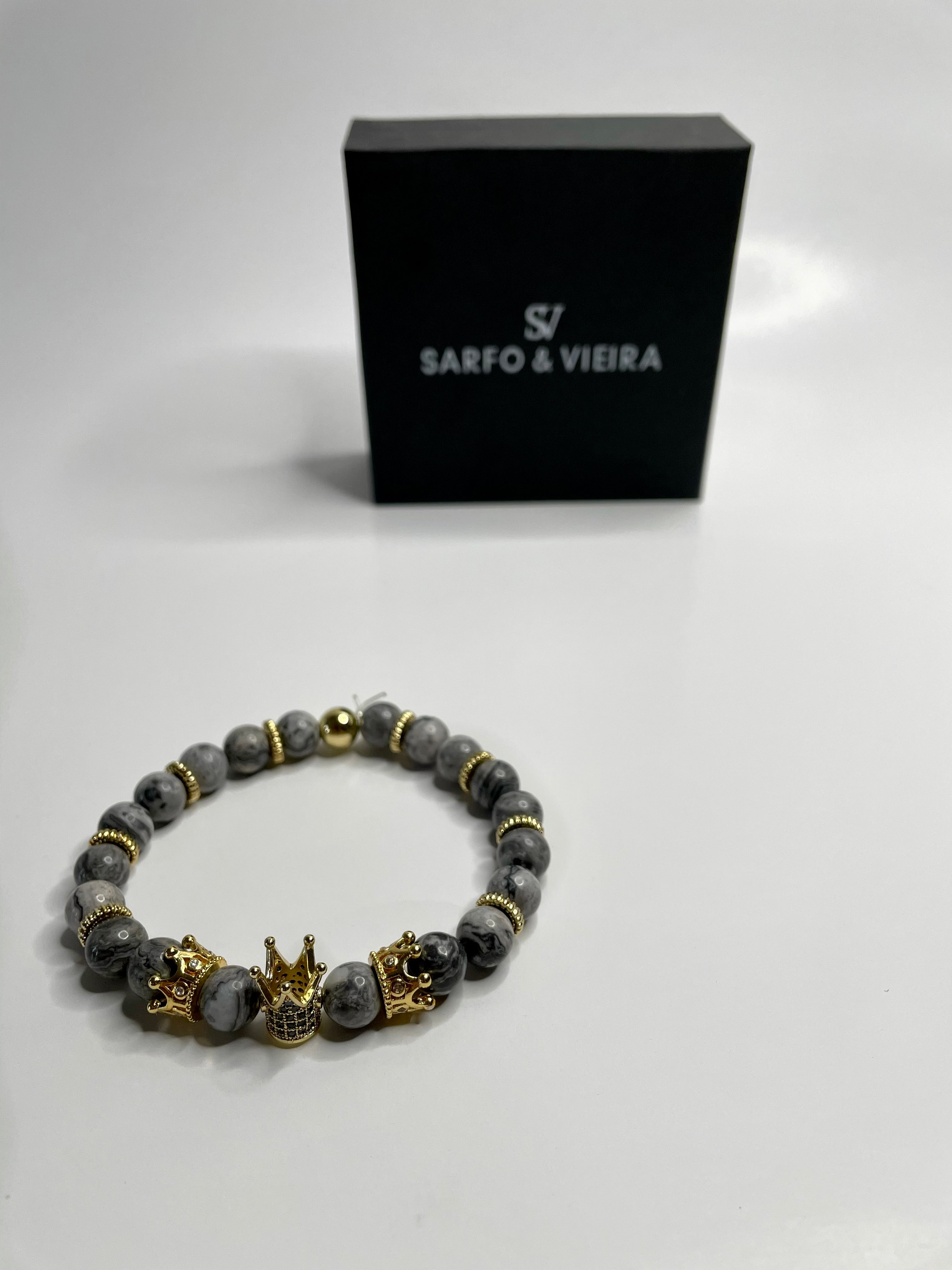 King Crown Bracelet- Space Grey Marble - Sarfo & Vieira