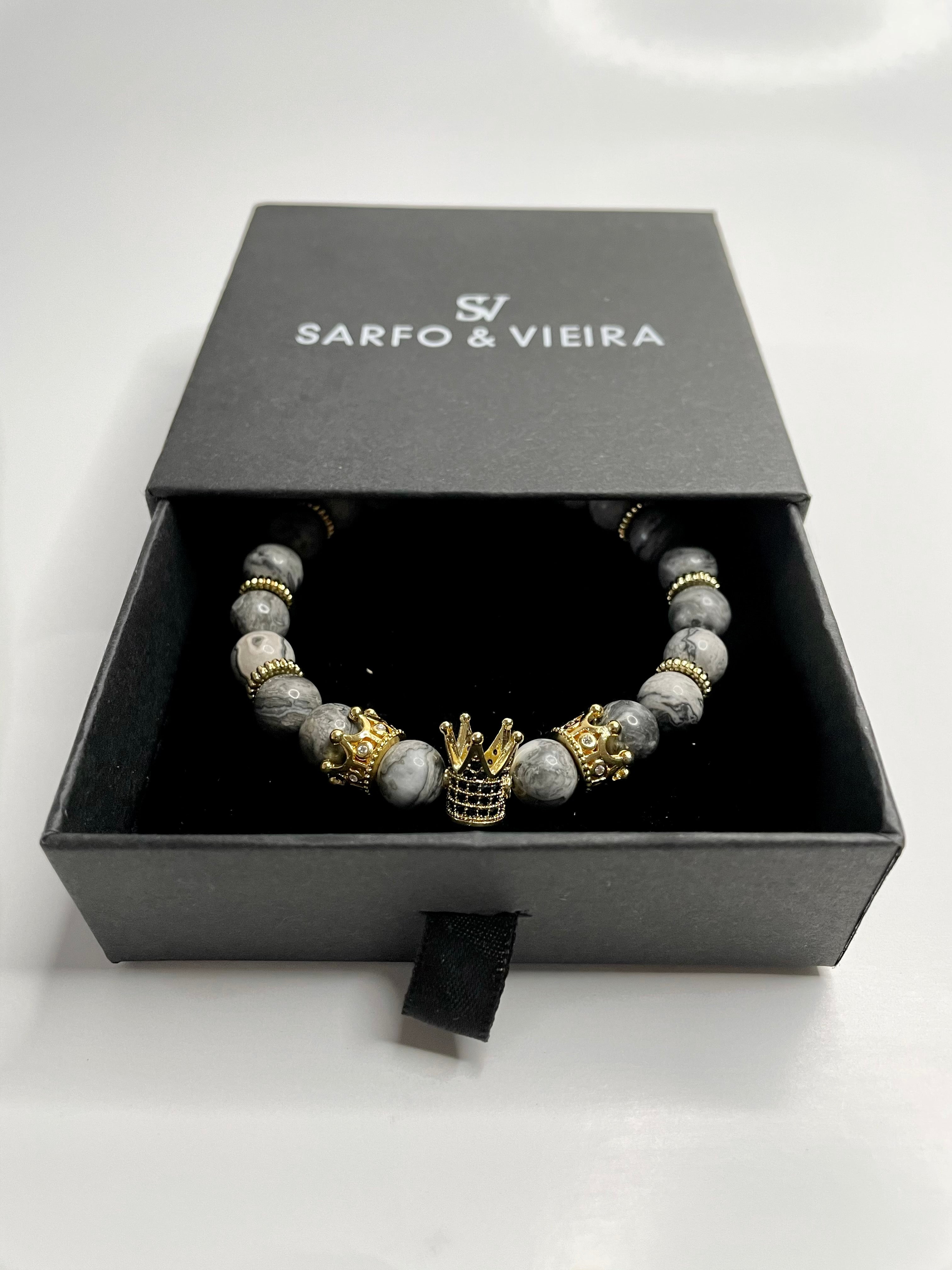 King Crown Bracelet- Space Grey Marble - Sarfo & Vieira