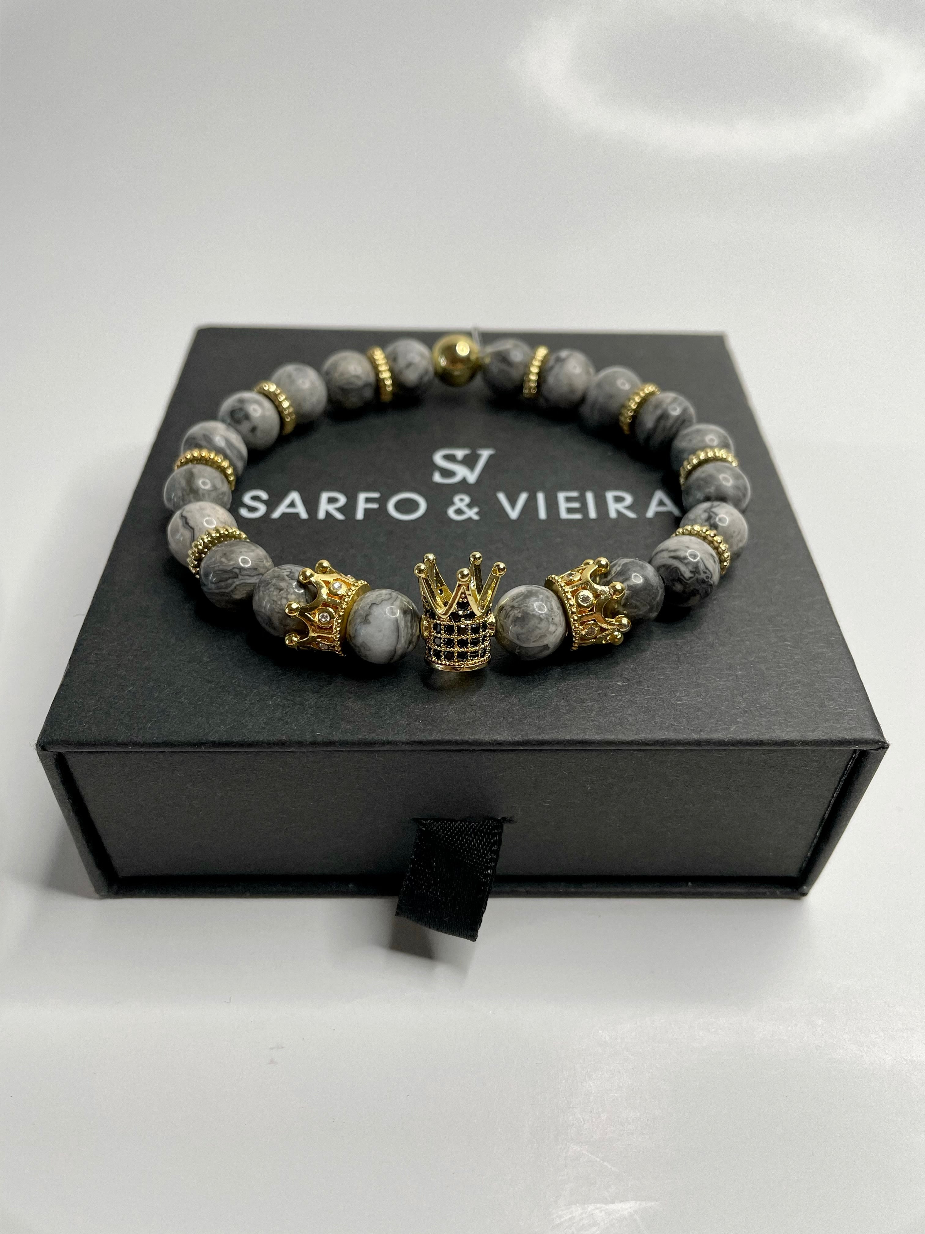 King Crown Bracelet- Space Grey Marble - Sarfo & Vieira